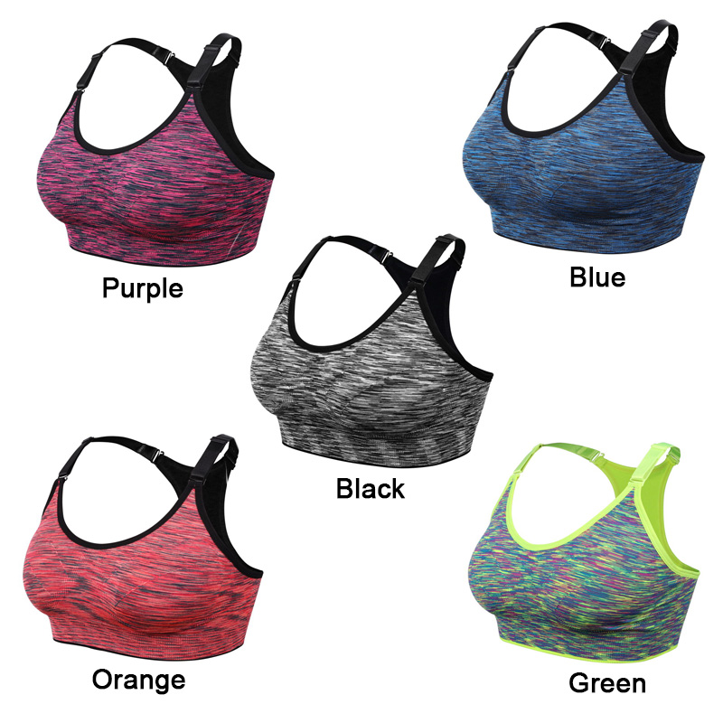 VEQKING Sports Shirt for Fitness,Segment Dyeing Quick Dry Fitness Yoga Sports Bra,Women Running Gym T-shirts Sports Top S M L