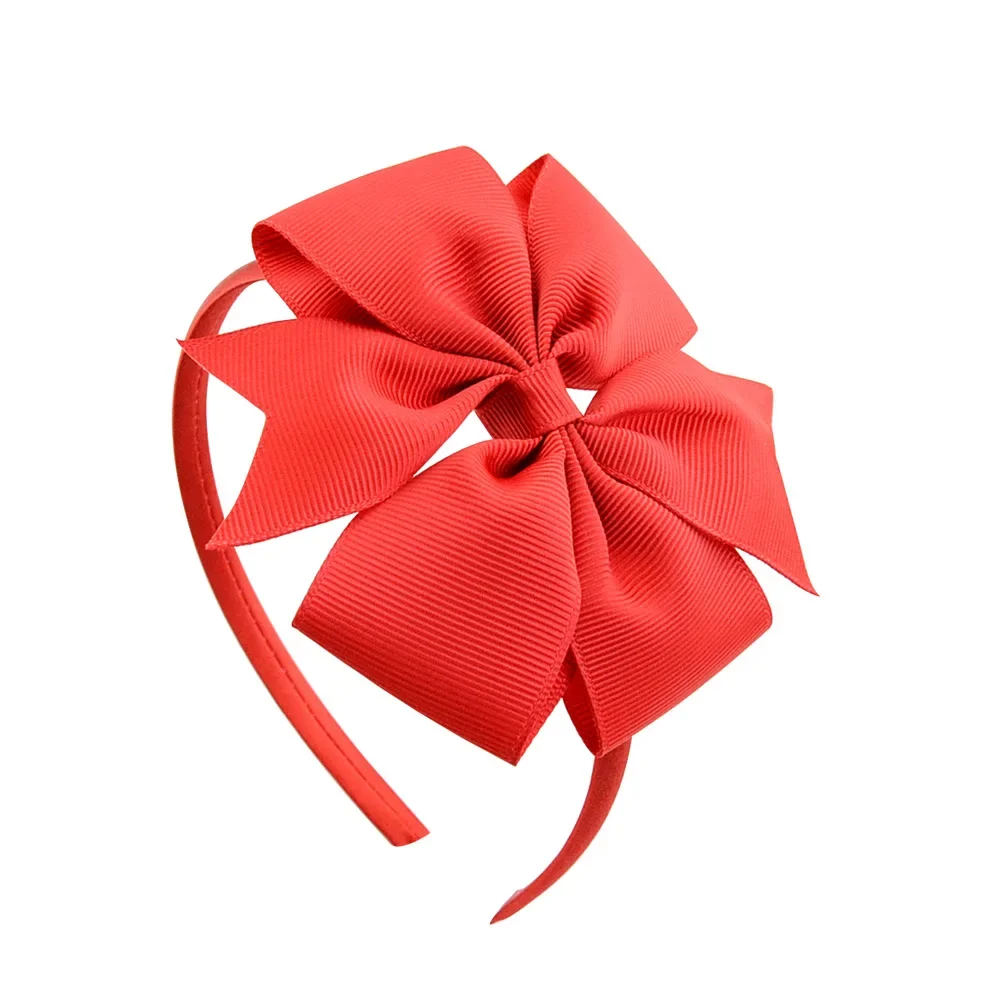 Diadema de flores grandes de 3,7 pulgadas, banda para el cabello para niñas, aro para el cabello hecho a mano sólido, cinta de grogrén, accesorios para el cabello,