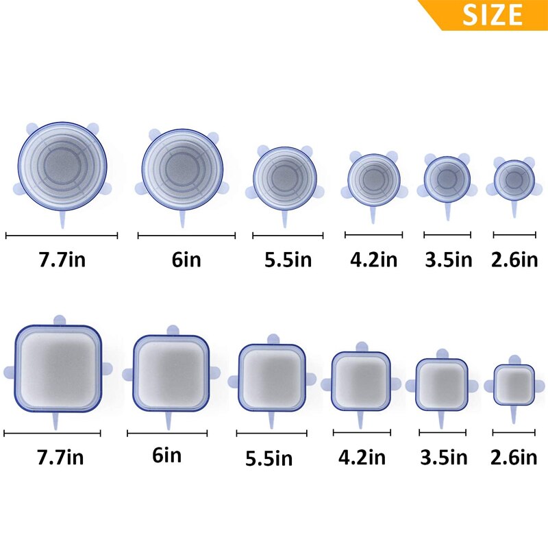 Super Stretch Silicon Lids Universal Reusable Bowl Cover Lid for Cookware Pot Pan Food Silicone Cover Cap Microwave Cover Lid