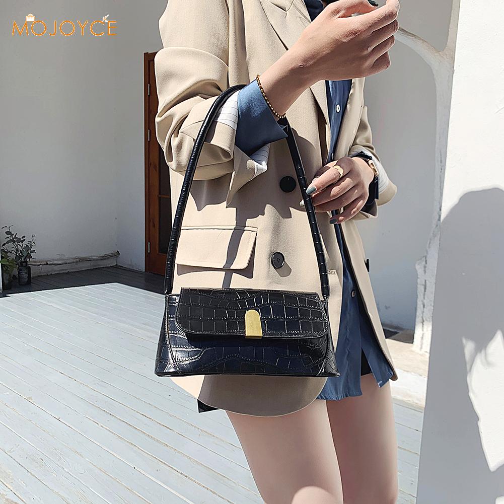 Mønster kvinner skulder veske solid pu lær casual clutch tote bag dame skulder veske håndvesker