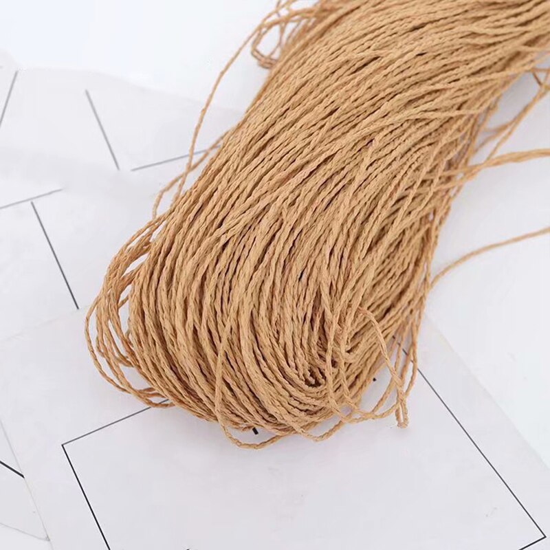 500g Solid Crochet Natural Paper Straw Threads Raffia Yarn Handcrafts DIY Knitting Hat Handbag Purse Basket Rattan Material: E