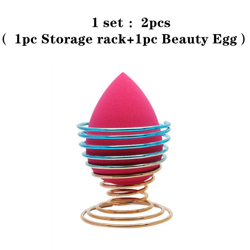 1 sett fargerik skjønnhet egg brakett tørketrommel kosmetisk sminke svamp kalebass pudder puff stativ organiseringsboks hylleholder oppbevaringsverktøy: Nr .2 2 stk