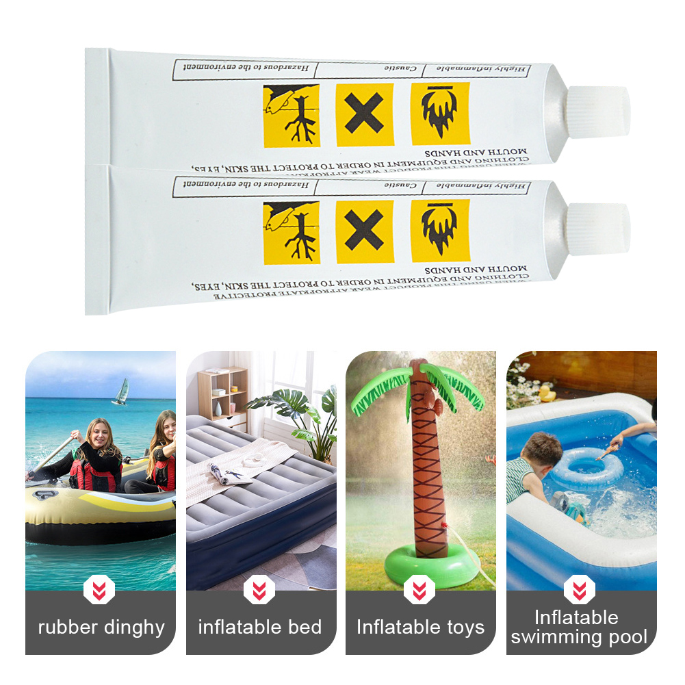 60ml PVC aufblasbares Klebeband Reparatur Patch Kleber Kit wasserdichter Kleber zum Schwimmen Luftbett Reparatur Kajak Boot aufblasbares Spielzeug