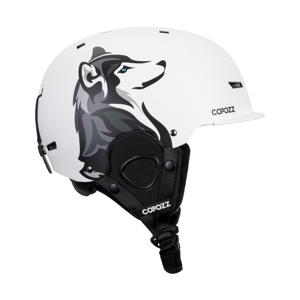 COPOZZ casco de esquí dibujos animados medio cubierto casco de seguridad antiimpacto ciclismo esquí Snowboard casco deportivo para adultos y niños