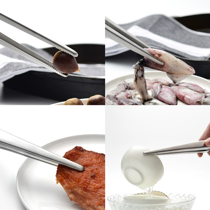 dauerhaft Edelstahl Lebensmittel Zange Multifunktionale Grill Steak Salat Klemme Praktische Algen Brot Fleisch Clip Küche Werkzeug