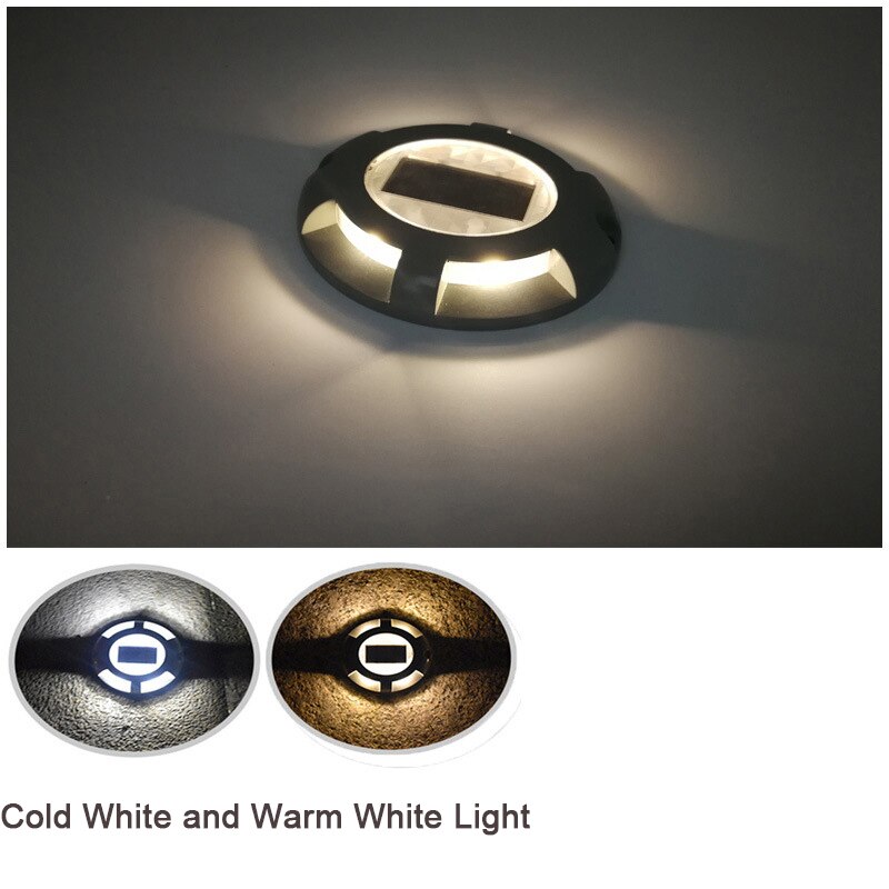 Solar Lights 4 Leds Outdoor House Ground IP68 Waterproof for Garden Decor Stair Pathway Road Stud Landscape LED Lamp 1PC: 2 colors