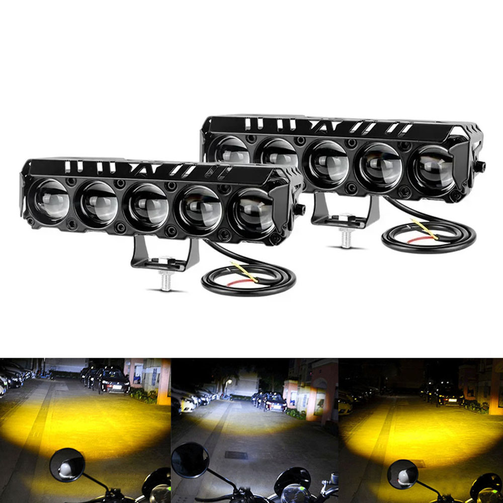 5LED Spotlight LED-striplicht Motorkoplamp hoog dimlicht gloeilamp lens Gemodificeerde lamp Extern licht motorfietsaccessoires