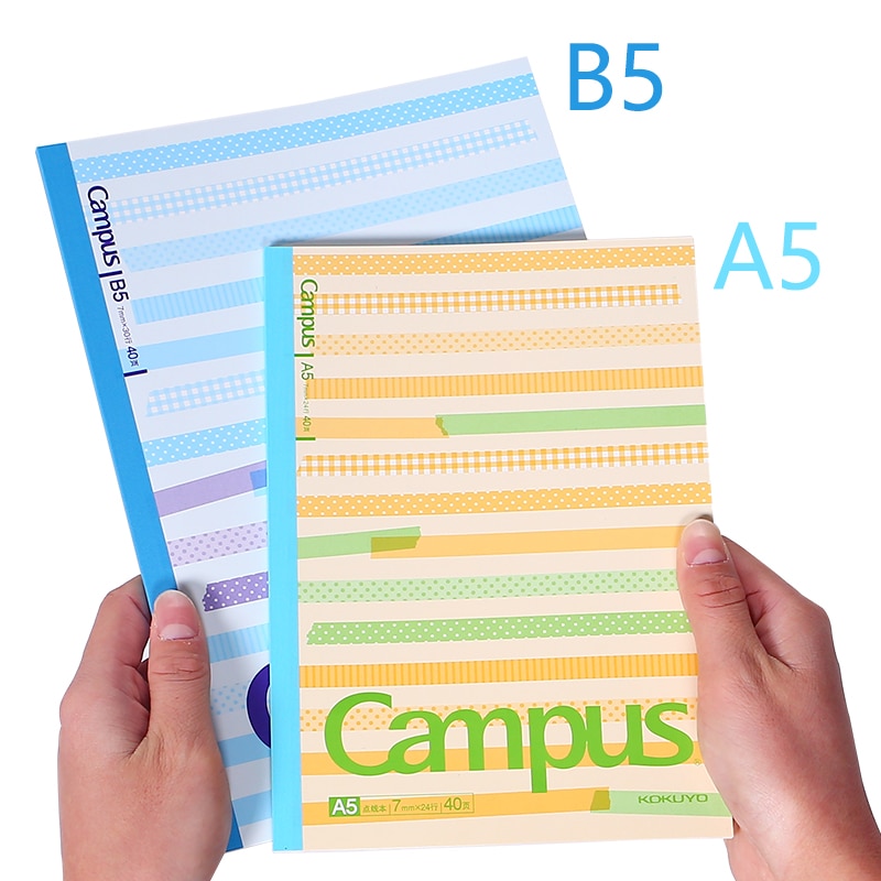 5pcs KOKUYO Campus Notebook Dongda Point Line Book Student Notebook Stationery Notepad Soft Surface Diary Simple A5/B5 40Sheets