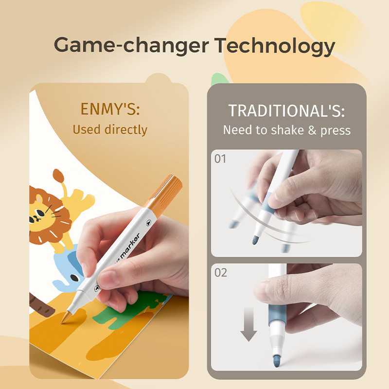 ENMY Acrylic Marker Dual Tip Colorful Markers 24/36/48/60/80 Colors Fast Drying Waterproof DIY Enthusiasts Painting stationary