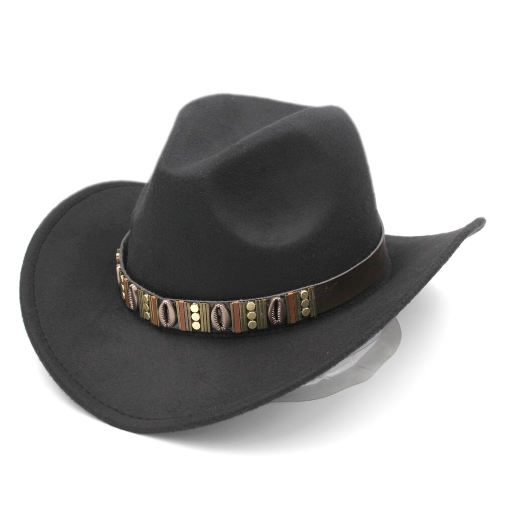 Mistdawn unisex western cowboy ridehat cowgirl kasket stiv bred skygge vinter varmt kostume