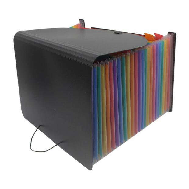 Expanding A4 File Holder Office Supplies Plastic Rainbows Organizer A4 Letter Size Portable Documents Holder Desk Storage