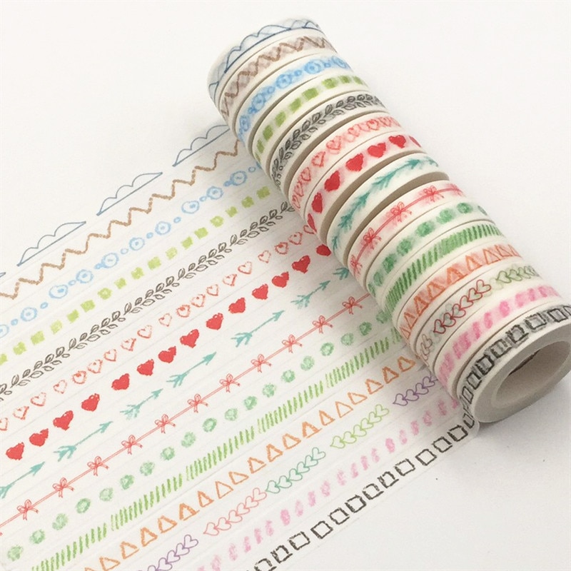 Basic pattern Decorative Adhesive Tape Masking Washi Tape DIY Scrapbooking Sticker Label School Office Supply