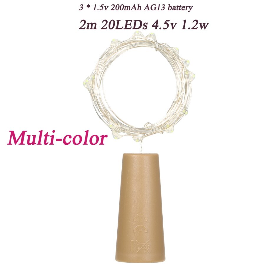 4,5 V 1,2 W 2M 20 Schnur Licht Kupfer Draht Gebühr Stopper Atmosphäbetreffend Lampe für Weihnachten Baum DIY Heimat dekoration: Typ 2 Multi-Farbe