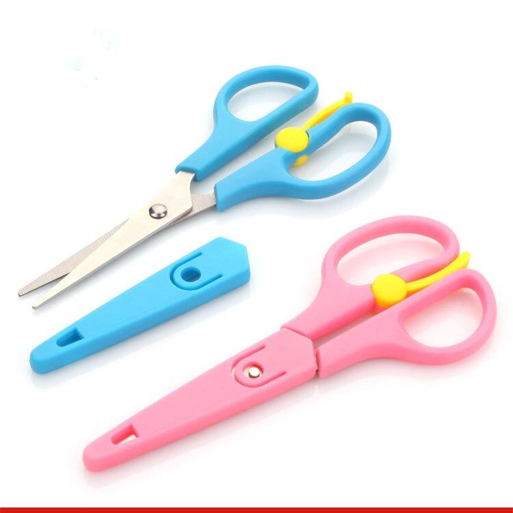 ZtDpLsd Scissors Stationery Children Primary School Students Art Safety Infant Plastic Hand - Cut Paper Stainless Steel Scissors