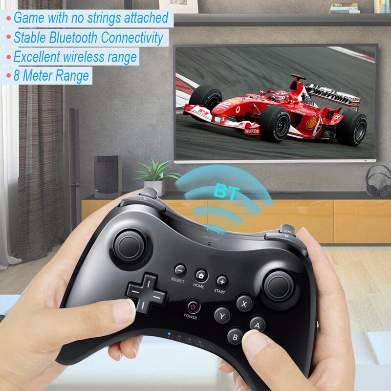 Mando inalámbrico Bluetooth Compatible con Nintendo Wii U para Wii U Pro, mando a distancia Dual clásico, Joystick