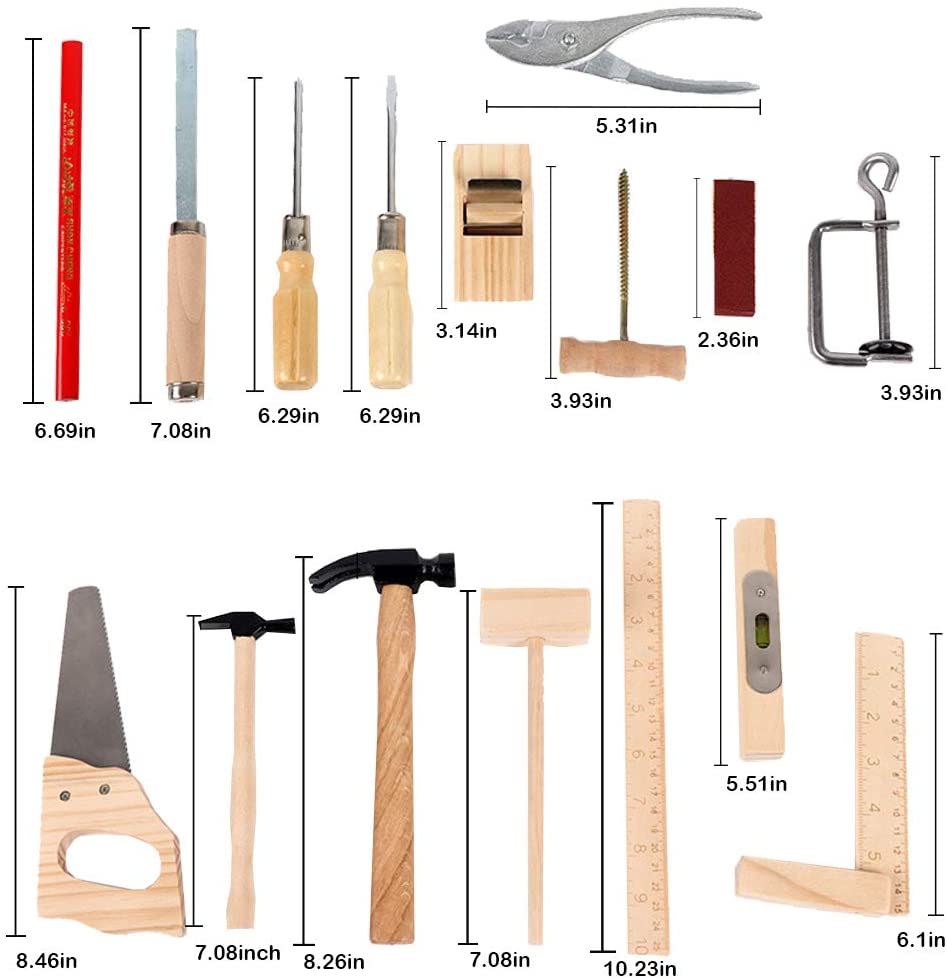 Kids Diy Houtwerk Toolbox Junior Timmerwerk Tools Set Kind Houten Speelgoed Set
