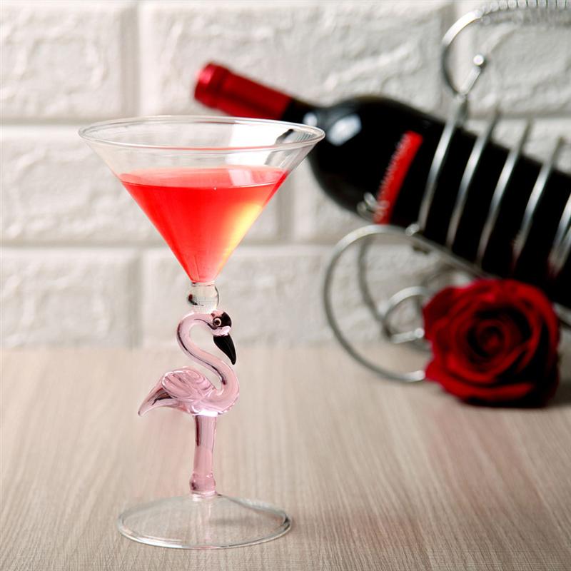 1Pc Decorative Flamingo Shape Wine Glass For Home Bar Restaurant Glass Flamingo Glass Wine Glass Cocktail Glass Bordeaux Goblet