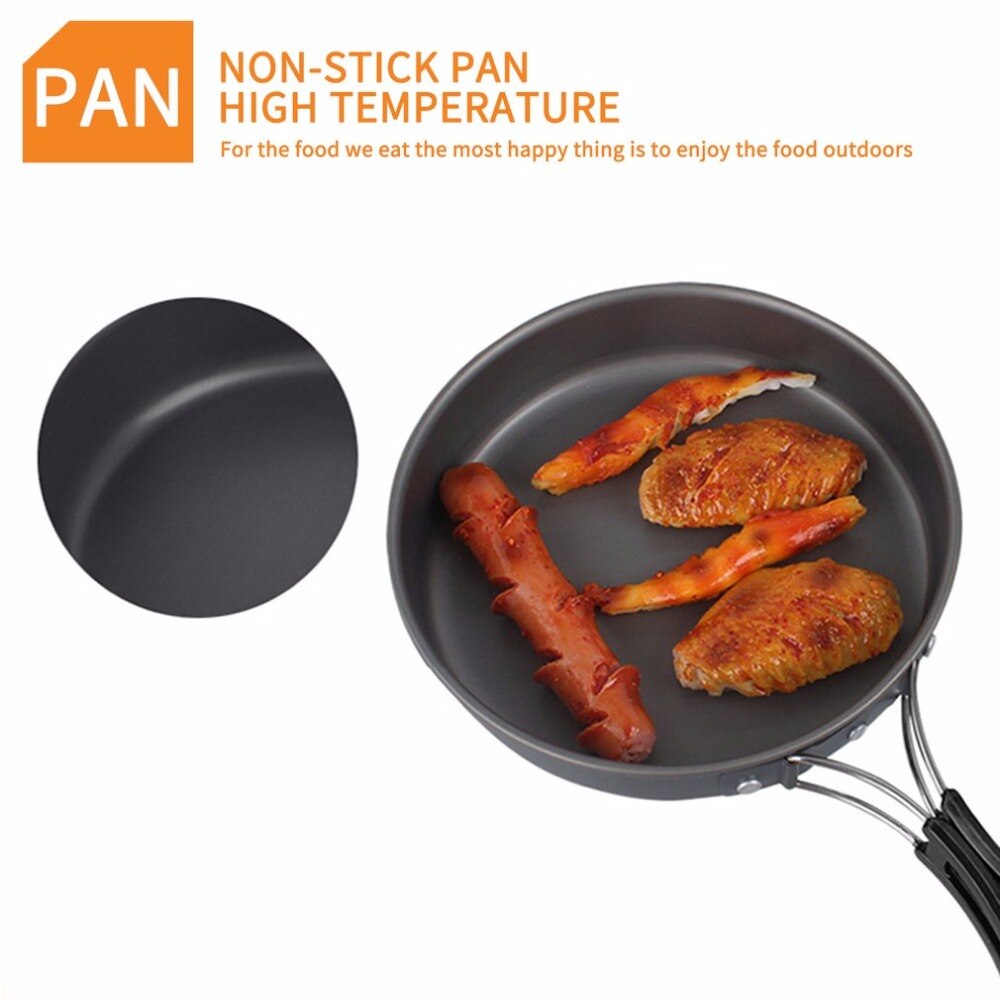 Outdoor Camping Kookgerei Mini Pot Pannen Waterkoker Bowls Non-stick Set Wandelen Backpacken Picknick Bestek Gebruiksvoorwerpen Trekking Reizen