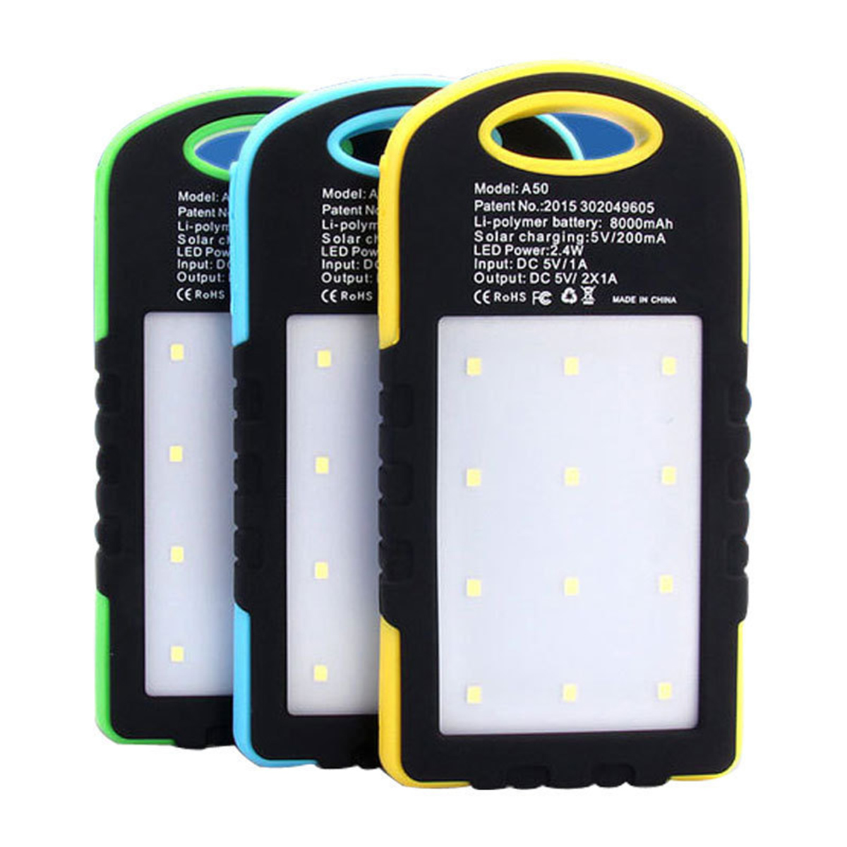 Solar Power Bank Double USB Solar Charger External Battery With LED Portable Camping Light Charger Pack for Smart Phone