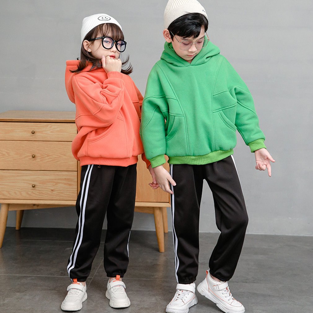 Winter Children's Plush Thermal Pants Thick Sweatpants Boys And Girls Pants Comfortable Leisure Trousers