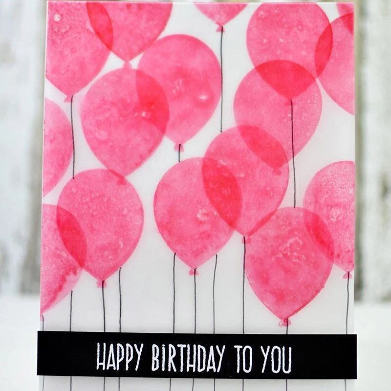 QWELL Balloon Metal Cutting Dies And Clear Silicone Stamps Birthday Wishes For Craft Paper Cards Album DIY Scrapbooking