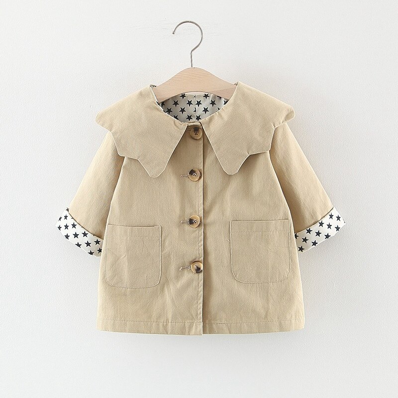 Herfst Jassen Geul Vest Voor Baby Meisjes Zuigelingen Kids Kinderen Turn-Down Kraag Lange Mouw Uitloper Jas Casaco s9701