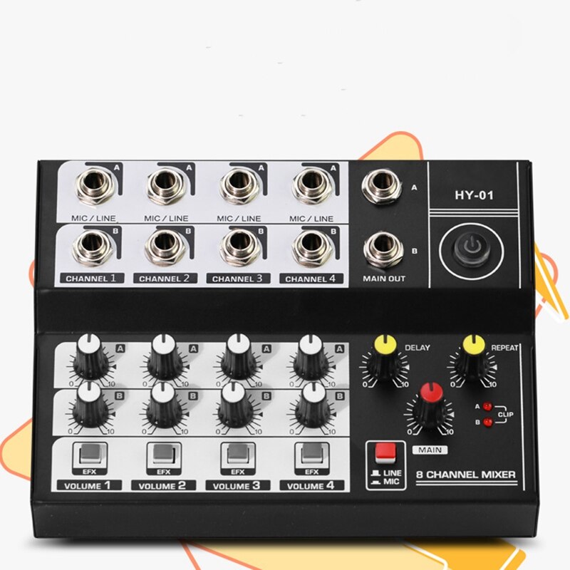 Musical Mini Sound Mixer 8 Channels o Mixers Effect USB Mixing Console Karaoke