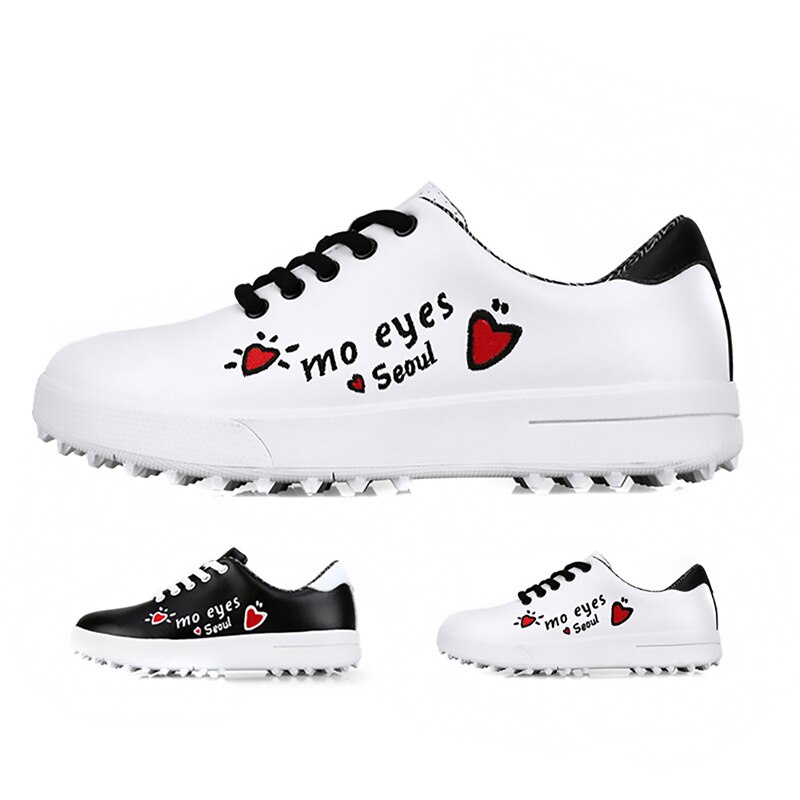Child Simple Golf Shoes Leather Waterproof Outdoor Grass Boys Golf Training Sneakers Girls Breathable Walking Shoes