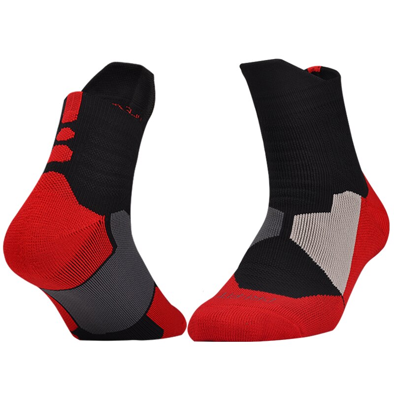 Brothock basketball socken strümpfe professionelle elite engen training handtuch dicken schweiß-saugfähigen sport socken männliche strümpfe: Red