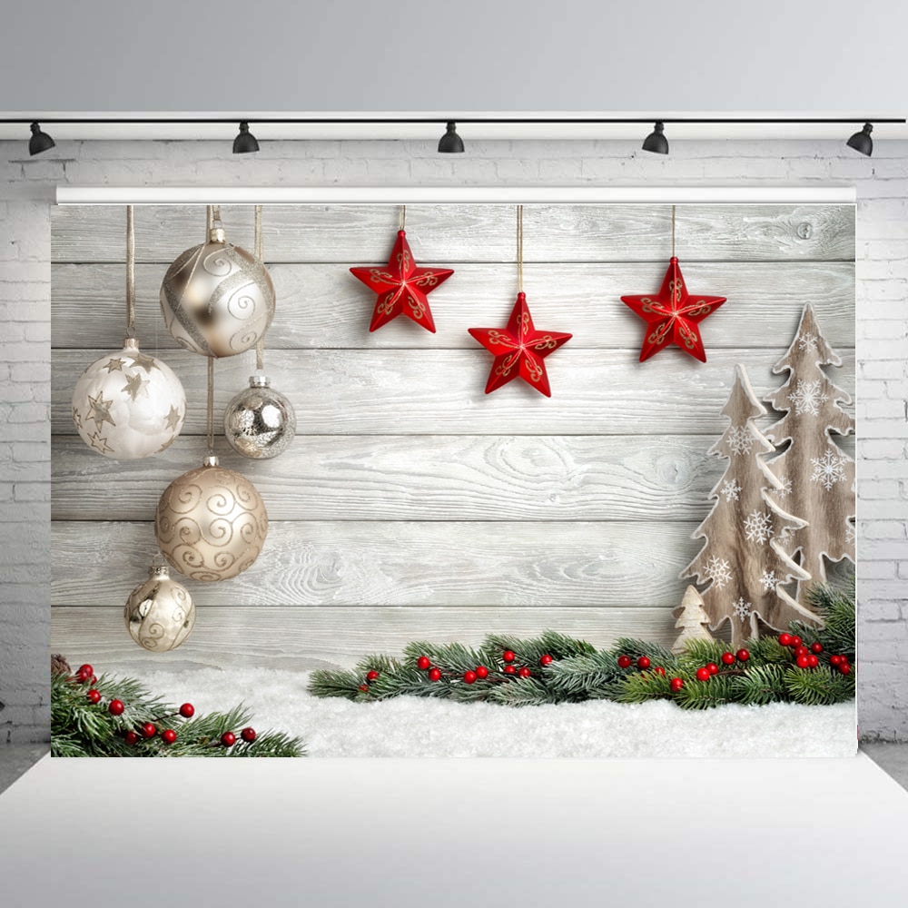 BEIPOTO Christmas Photography Backdrop Xmas Background for Kids family party decor photo studio booth props wood wall shoot B253