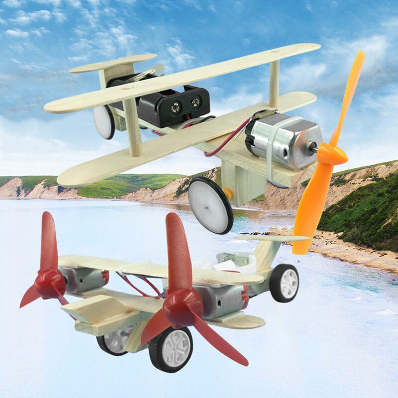 Unisex Wooden DIY Puzzles Airplane Aducational Toy For Baby Boy Students Handmade Model Glider Kit 1 Set Craft Toys