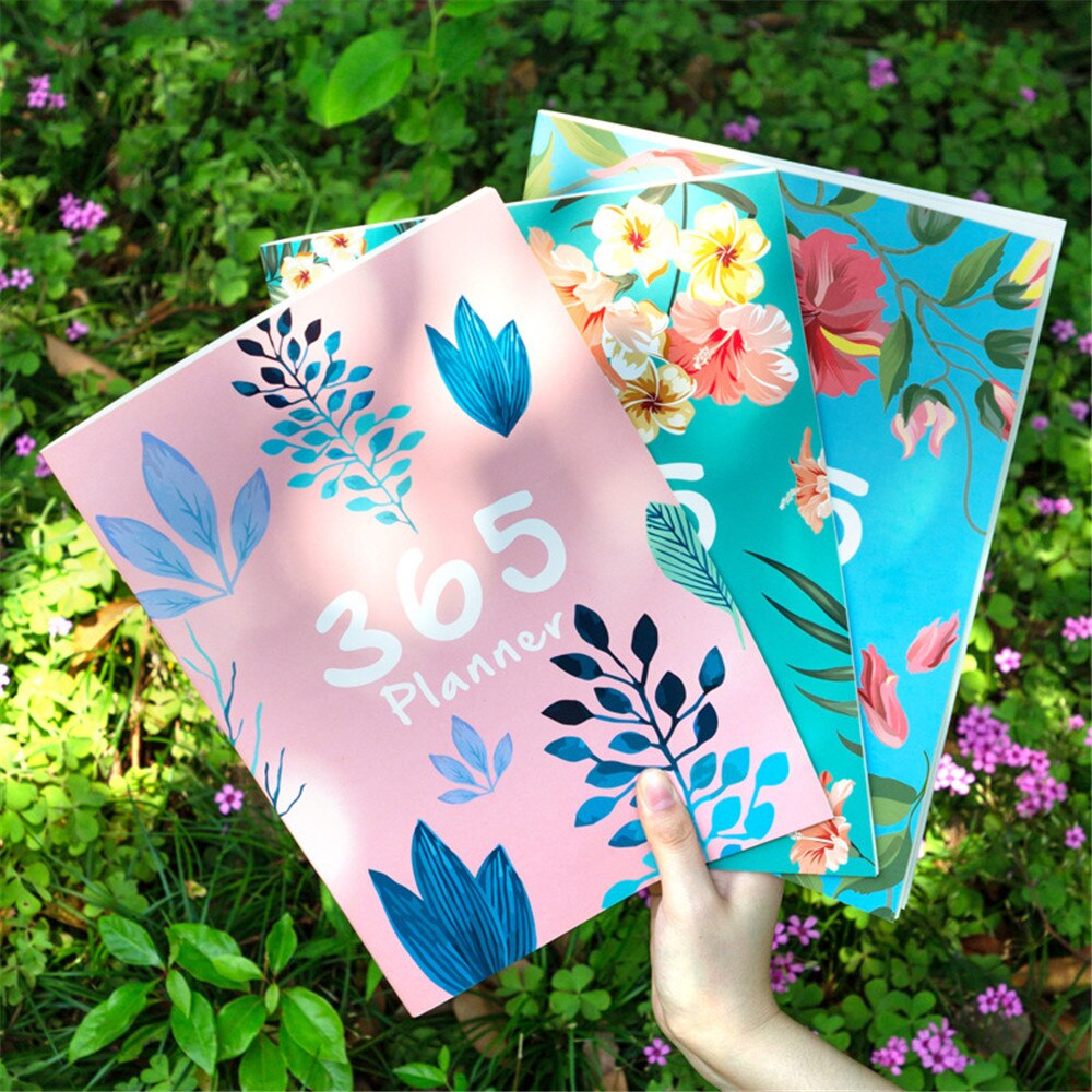 365 Days Flowers A4 Notebook Agenda Schedule Organizer Daily Weekly Monthly Planner Diary Notepad Kawaii Korean Stationery