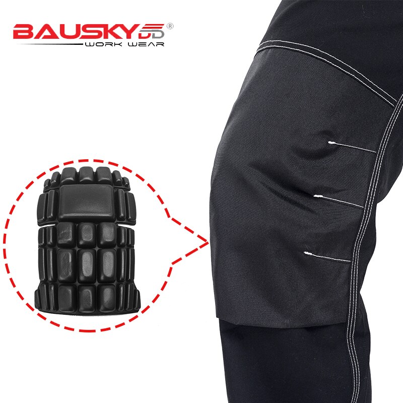 Bauskydd høje elastiske eva knæpuder, der kan afmonteres, beskytter dine knæ under arbejdet holdbart og bæres behageligt