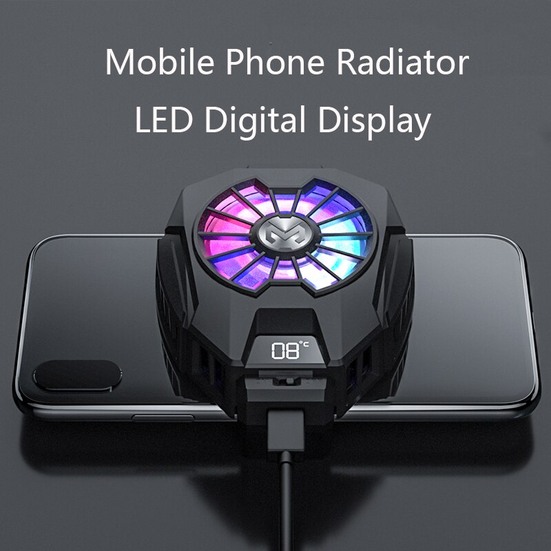 Universele Telefoon Koelventilator Draagbare Gaming Cooler Voor Iphone Samsung Xiaomi Radiator Met Led Scherm Om Temperatuur