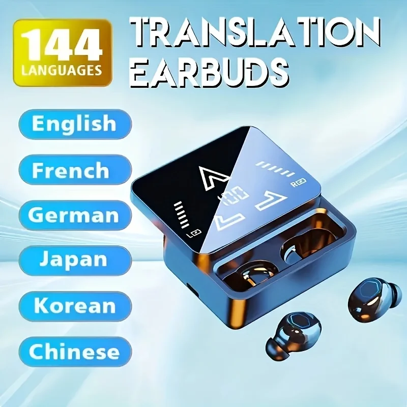 M48Pro AI Translator Earbuds Real-Time Translators Headphones 144 Languages Voice Translator Wireless Bluetooth Headset With Mic
