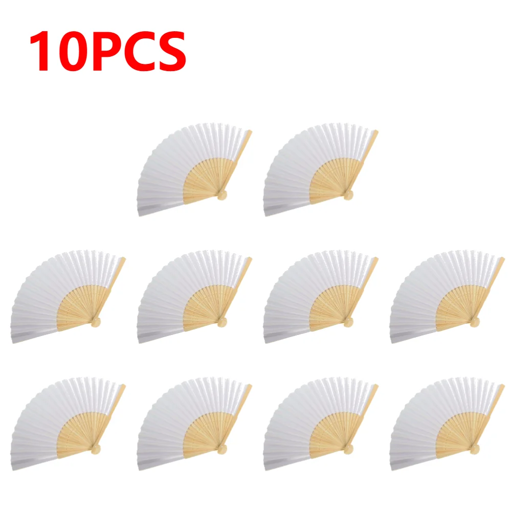 1-50pcs DIY Paper Bamboo Folding Fan Adults Children's Calligraphy Painting Practice Blank White Folding Fan Wedding: ROYAL BLUE