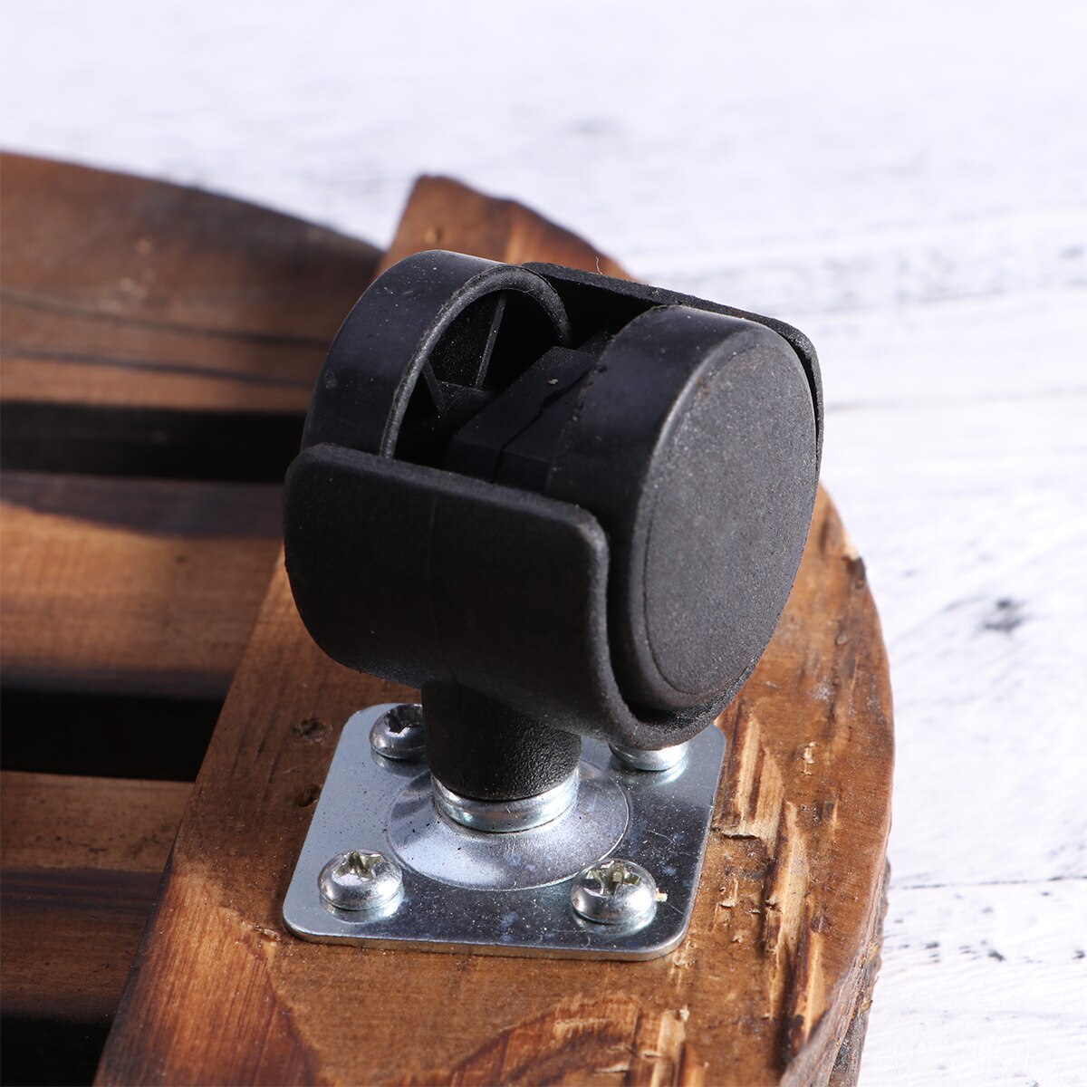 Wheeled Rolling Wooden Planter Caddy Movable Plant Flower Pot Stand with Wheels for Outdoor Garden Home