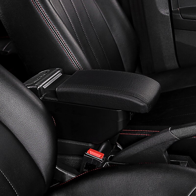 Soporte para reposabrazos Ford Focus, doble capa, retráctil, compartimento de almacenamiento para tienda central, soporte para vaso, Cenicero, interfaz USB, accesorios para coche
