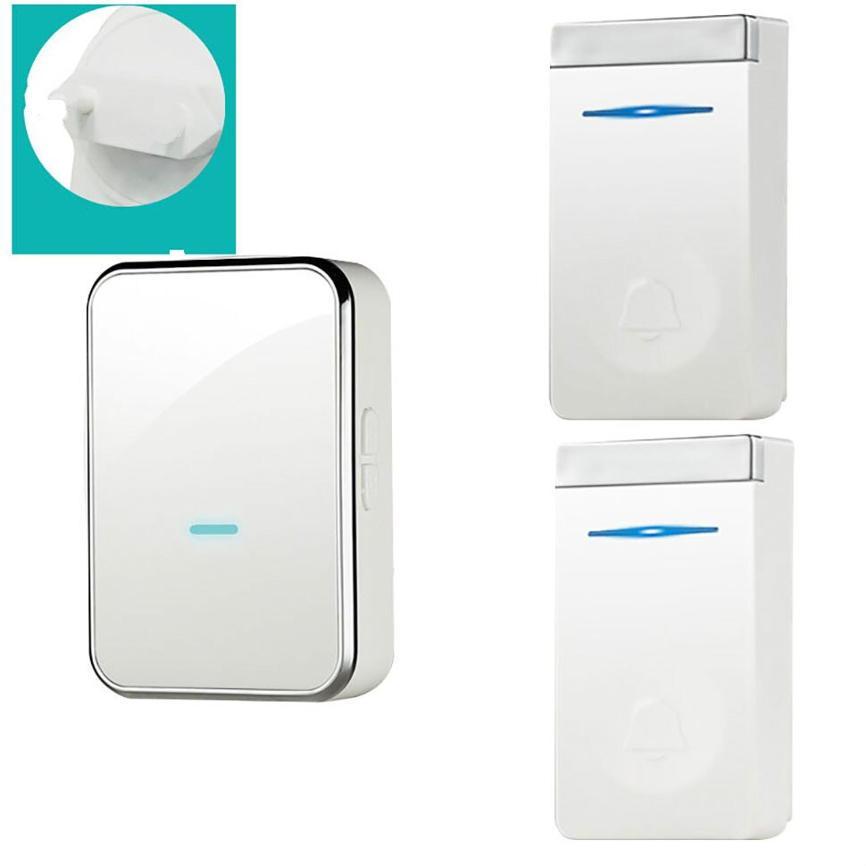 Self generation Wireless Doorbell, Waterproof Door Chime Kit Operating Over , 45 Melodies, CD Sound doorbell: Option 1-2 / UK Plug