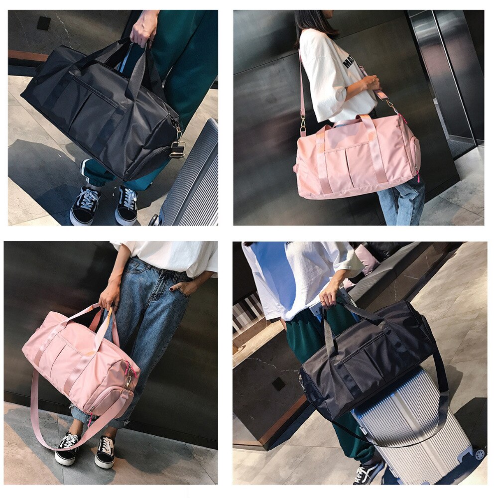 Sac de voyage de grande capacité salle de sport sac de sport de natation séparé vêtements humides chaussure poche épaule messager Couple sac à main