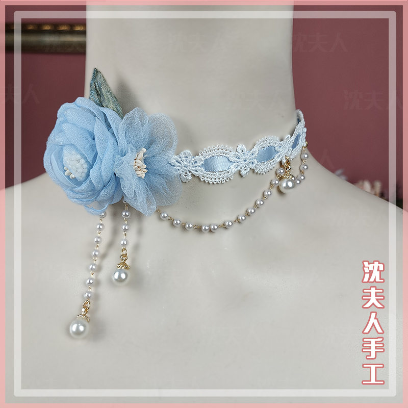 Originele Lolita Ketting Dagelijkse Kant Parel Bloem Meisje Hanger Ketting Accessoires Gadget