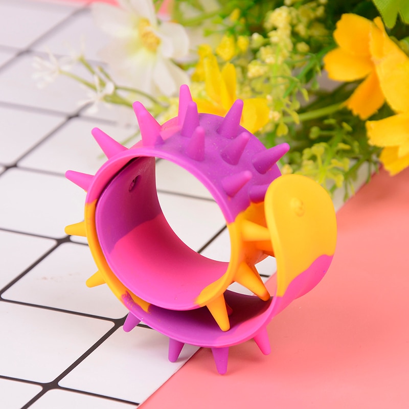 Classic Toy Antistress For Children Autism Spiky Slap Bracelet Silicone Spike Fidget Bracelets Office School Classroom Sensory