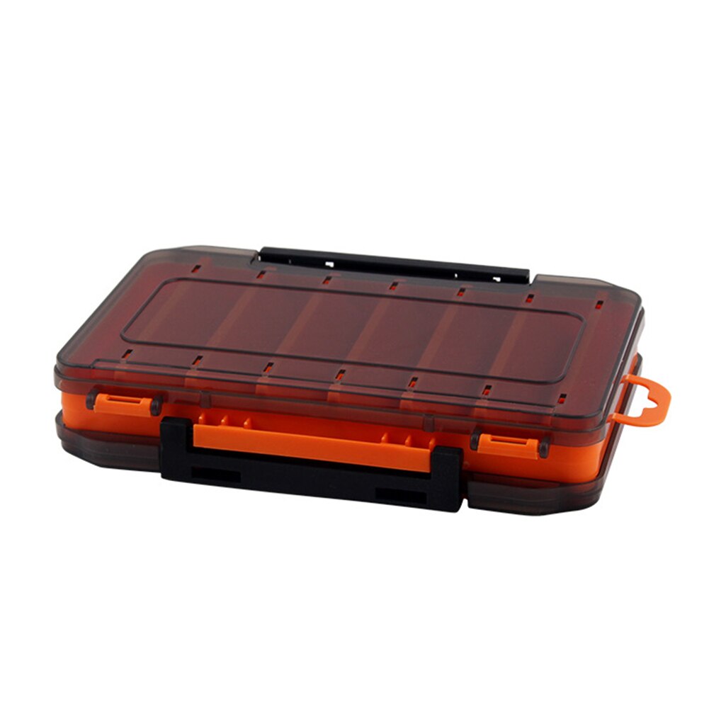 1Pcs 14 Compartments Fishing Lure Boxes Bait Storage Box Fishing Tackle 19cm*12cm*3.6cm Waterproof Double Sided Open Tackle Box: Orange