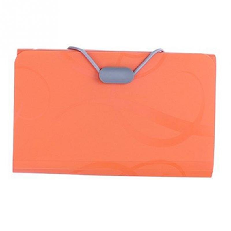 Ekind  a6 harmonika udvidelig bærbar dokumenttaske harmonika stil plastik slik farve tegnebog 13 lommer bærbar mappe: Orange