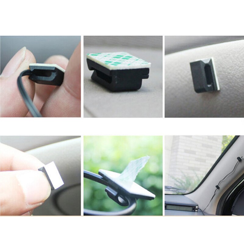 10 st bil självhäftande kabel sladdhållare trådklämma hanteringsklämmor 1.2 x 0.5cm
