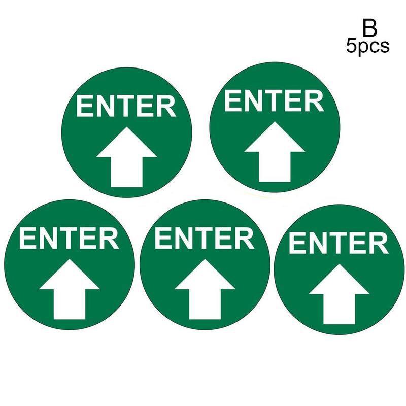 5pcs Safety Floor Sign Marking Direction Social Distance Floor Decal Self-adhesive Floor Label: B
