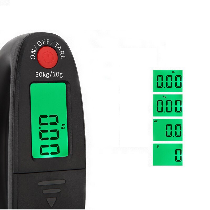 Digital Scale Electronic Fishing Weights Scale 50kg 10g LCD Display AAA Battery Digital Luggage Scale with Backlight