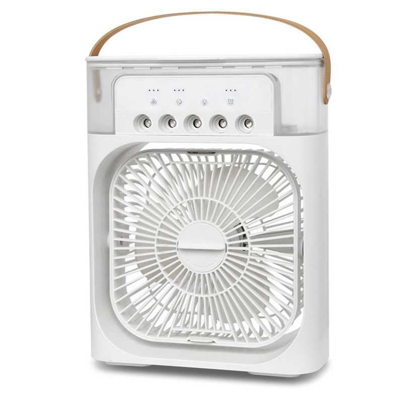 Xiaomi Mijia-ventilador de escritorio portátil 3 en 1, aire acondicionado USB, luz nocturna, ajuste de niebla de agua hidráulica, ventilador silencioso de 3 velocidades para el hogar: Blanco