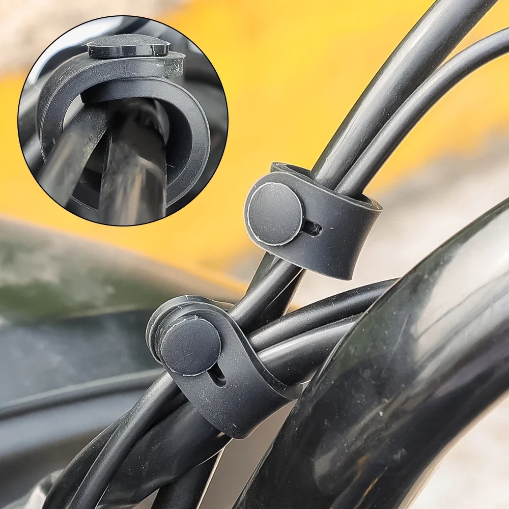 1-6Pcs Motorcycle Rubber Frame Securing Cable Wiring Harness Power Cord Tie Clutch Line Brake Ties Elastic Fix Accessories