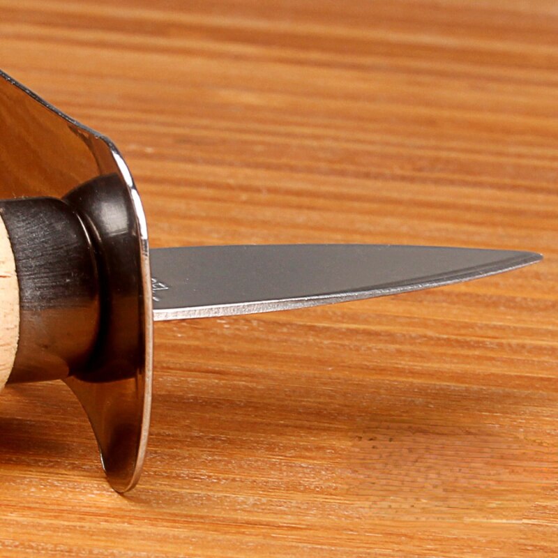 1pc Portable Stainless Steel Seafood scallop pry knife with wooden handle Oyster knives Sharp-edged Shucker Shell Seafood Opener